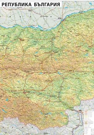 Стенна административна карта на България М 1:530 000