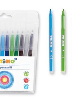 Флумастери 12 цвята PRIMO, прозрачна опаковка