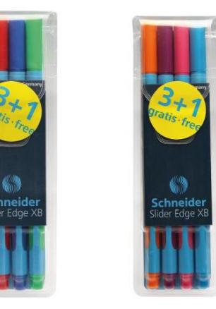 Химикалка Slider Edge XB basic, 4 цв.блистер, 3+1 free