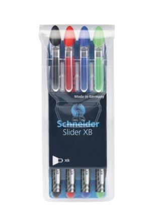 Химикалка Slider Basic XB, 4 цв.блистер