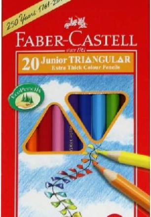 Цветни моливи 20 цвята Faber-Castell+острилка подарък