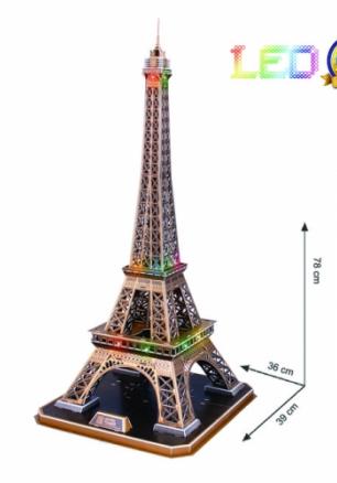 Cubic Fun Пъзел 3D Eiffel Tower 82ч. LED inside