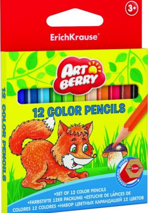 Цветни моливи Erich Krause 12 цвята КЪСИ
