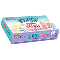 Темперни бои в бурканчета 6 цвята Pastel by Colorino