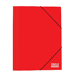 Папка с ластик Single Color 260х340 мм червена, картон