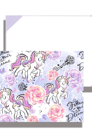 Блок за рисуване №4 Rainbow - Unicorn Follow your Dreams, 190 g, 10 листа
