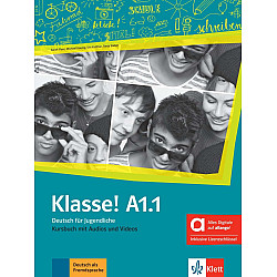 Klasse! A1.1 Kursbuch mit Audios und Videos Hybride Ausgabe / Немски език - ниво A1.1: Учебник + Аудио + Видео