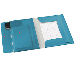 Папка с ластик и 3 капака LEITZ Cosy, A4, РР, с разширение и джоб, светлосиня