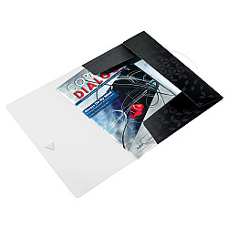 Папка с ластик и 3 капака LEITZ WOW, A4, PP, черна