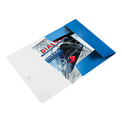 Папка с ластик и 3 капака LEITZ WOW, A4, PP, синя