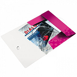 Папка с ластик и 3 капака LEITZ WOW, A4, PP, цикламена