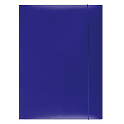 Папка с ластик и 3 капака OFFICE PRODUCTS, A4, картон 300 г с UV лак, синя