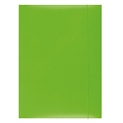 Папка с ластик и 3 капака OFFICE PRODUCTS, A4, картон 300 г с UV лак, зелена