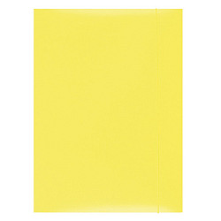 Папка с ластик и 3 капака OFFICE PRODUCTS, A4, картон 300 г с UV лак, жълта