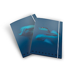 Папка с ластик и 3 капака PIGNA Monocromo, А4, картон с UV лак, синя