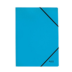 Папка с ластик LEITZ Recycle, A4, рециклиран картон 430 г, синя