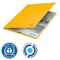 Папка с ластик LEITZ Recycle, A4, рециклиран картон 430 г, жълта