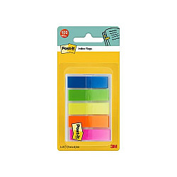 Самозалепващи индекси Post-it Translucent, PVC, 11.9х43.2 мм, 5x20 л., микс, неонови