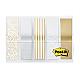 Самозалепващи индекси с печат Post-it Gold Metallic, PVC, 11.9х43.2 мм, 4х25 л., сребристи/златисти