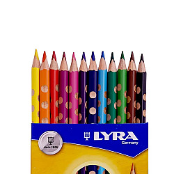 Цветни моливи LYRA Groove slim, триъгълно тяло, 12 цвята + острилка