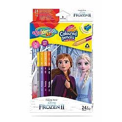 Двувърхи цветни моливи 12/24 цвята и острилка Frozen Disney Colorino