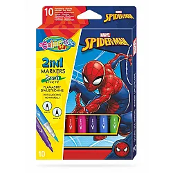 Двувърхи флумастери 10 цвята Spiderman Colorino Disney