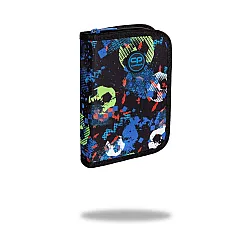 Ученически несесер с един цип COOLPACK - CLIPPER - FOOTBALL BLUE