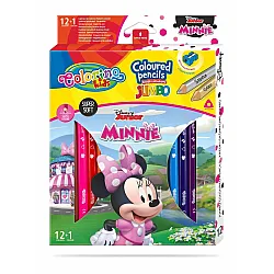 Цветни моливи JUMBO 12 +1 цвята и острилка Minnie Mouse Disney Colorino
