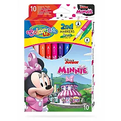 Двувърхи флумастери 10 цвята Minnie Mouse Colorino Disney