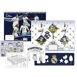 Скицник Real Madrid 40 л. + шаблони, линийка, стикери и 2 стр. за оцветяване, 23x33