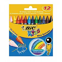 Восъчни пастели BIC Kids Wax Crayons 12 цвята