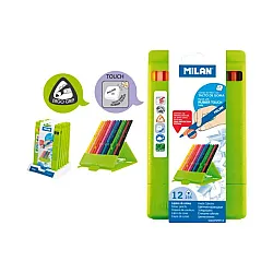 Моливи 12 цв., FLEXIBOX, триъгълни, Rubber touch