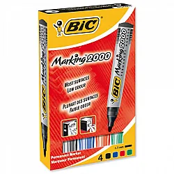 Комплект перманентни маркери BIC MARKING™ 2000 объл връх, 1,7 мм, 4 цв.