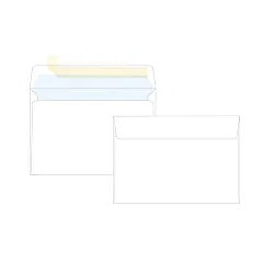 Плик DL, 110х220, бял с лента, 80 г/м2, FSC