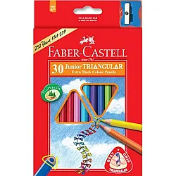 Цветни моливи 30 цвята Faber-Castell+острилка подарък