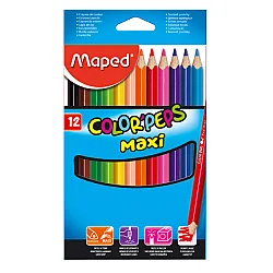 МОЛИВИ ЦВЕТНИ Мапед COLOR PEPS 12цвята MAXI