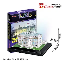Cubic Fun Пъзел 3D White House 56ч. LED base 