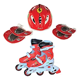 FERRARI LICENSE Комплект ролери, каска и протектори 27-30/31-34