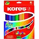 Двуцветни моливи KORES KOLORES DUO, триъгълни 24 цв., кутия