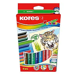 Флумастери KORES KORELLO конични, 10 цвята