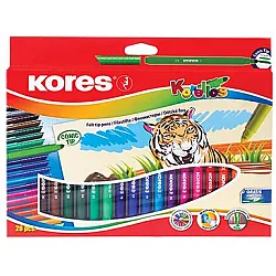 Флумастери KORES KORELLO конични, 20 цвята