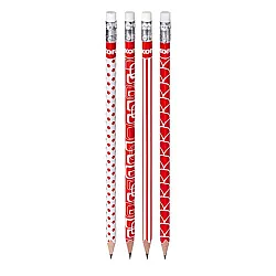 Графитен молив Kores RED and WHITE НВ триъгълен с гума