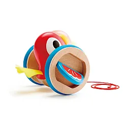 Дървена играчка за дърпане – Пиленце