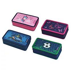 Несесер 23ч с 2 ципа празен твърд микс Unicorn, Rainbow Butterfly, Race car, Kick it