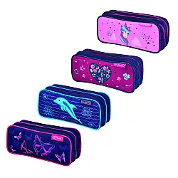 Несесер 2 ципа празен мек girls Unicorn, Heart, Dolphin, Rainbow Butterfly