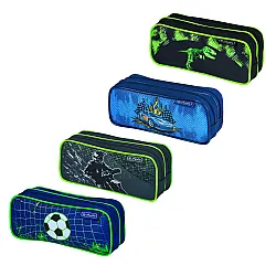 Несесер 2 ципа празен мек boys Dino Skeleton,Race car, Motorcross, Kick it