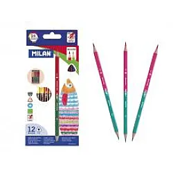 Моливи двувърхи 12 x 2 цв., Bicolor триъг.1131, Ø 2.9 мм графит