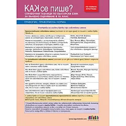 Справочни таблици по български език за външно оценяване в 10. клас (по новата програма)