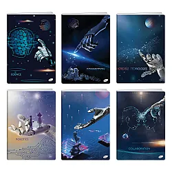 Тетрадка A5 мат/UV Robots, 60+2 л.ред, 70 г/м2