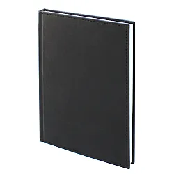 Бележник 14х20 изк.кожа черен, 120 л., шит